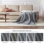 Bedsure Sherpa Fleece Throw Blanket - Fluffy Microfiber Solid Blankets for Bed and Couch Double/Twin Size, Silver Grey, 150x200cm